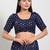 Women's brocade padded front open elbow sleeves saree blouse