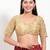 Women's net padded back open elbow sleeves saree blouse