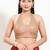 Women's shimmer padded back open sleeveless saree blouse
