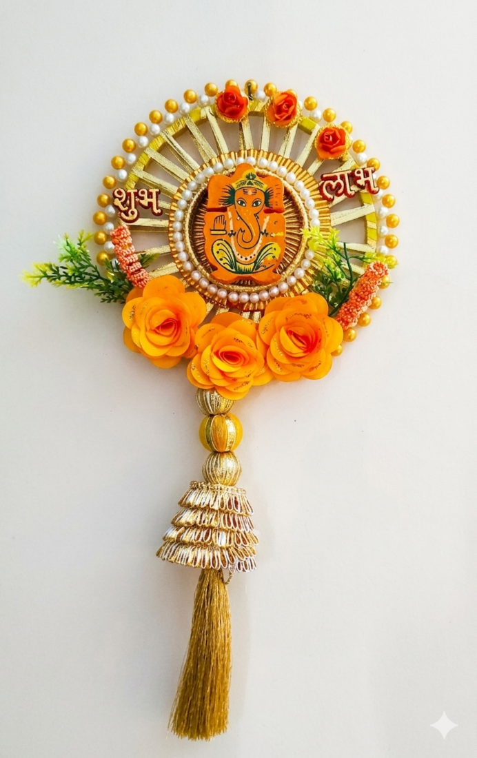 Shubh Labh Ganesh Ji Hanging Wall & Door Hanging Decoration Home Decor Occassion (Pack of 2)