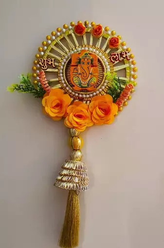 Shubh Labh Ganesh Ji Hanging Wall & Door Hanging Decoration Home Decor Occassion (Pack of 2)