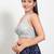 Women's shimmer padded back open sleeveless saree blouse
