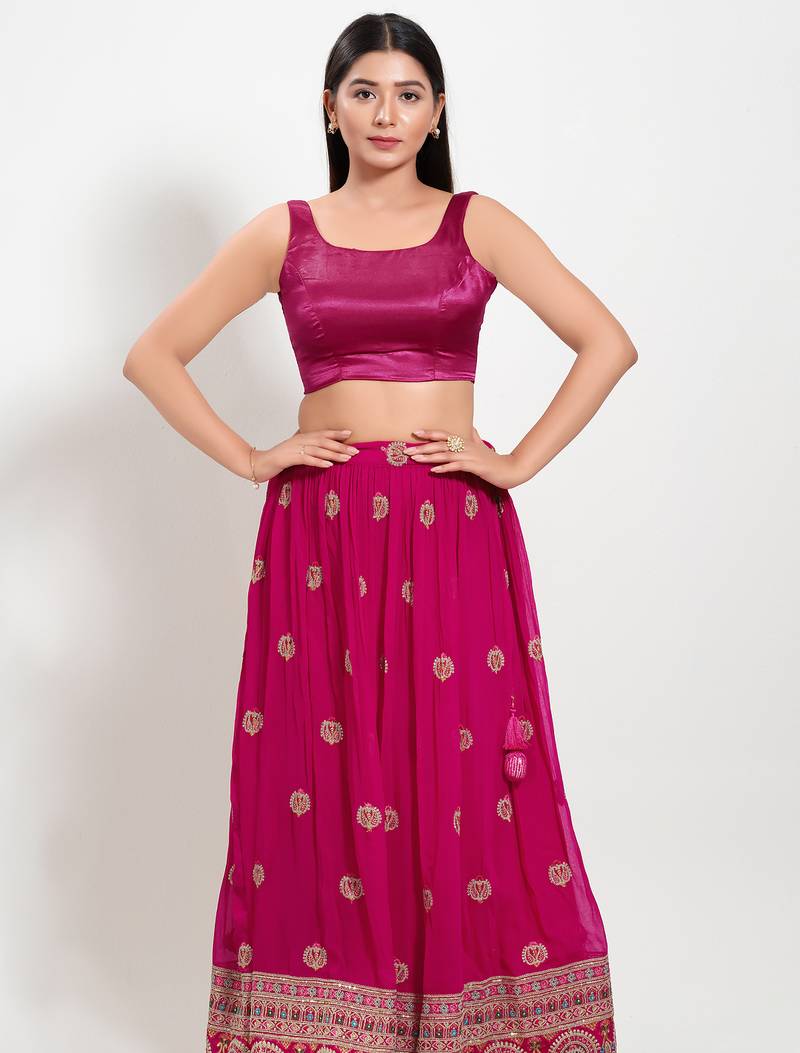 Women's silk padded back open sleeveless saree blouse