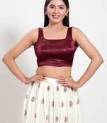 Women's silk padded back open sleeveless saree blouse