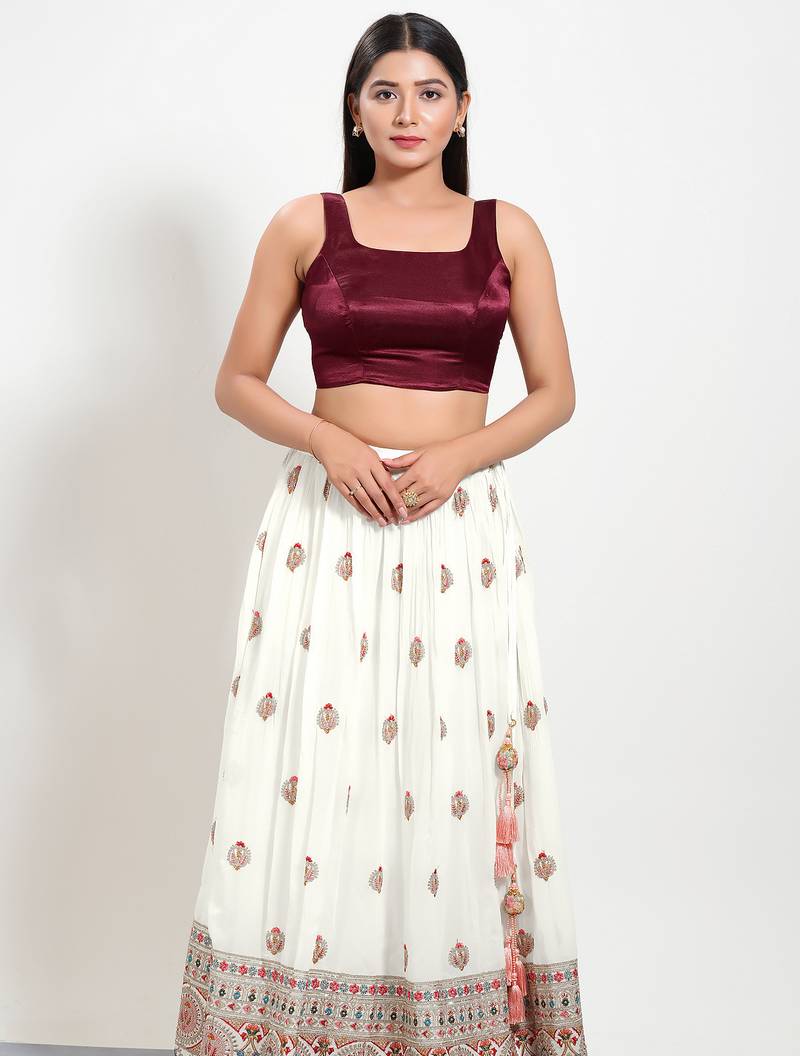 Women's silk padded back open sleeveless saree blouse