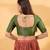 Women's brocade padded front open elbow sleeves saree blouse