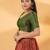 Women's brocade padded front open elbow sleeves saree blouse