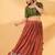 Women's brocade padded front open elbow sleeves saree blouse