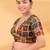 Women's velvet padded back open elbow sleeves saree blouse