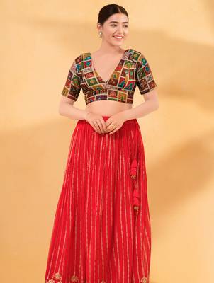 Women's velvet padded back open elbow sleeves saree blouse 4