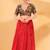 Women's velvet padded back open elbow sleeves saree blouse