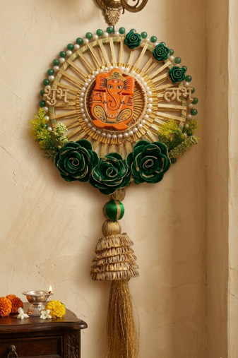 Shubh Labh Ganesh Ji Hanging Wall & Door Hanging for Decoration Decor Home Decoration (Pack of 2)