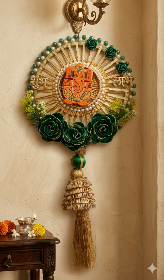 Shubh Labh Ganesh Ji Hanging Wall & Door Hanging for Decoration Decor Home Decoration (Pack of 2)