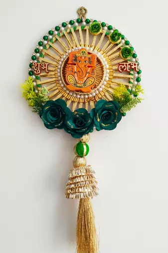 Shubh Labh Ganesh Ji Hanging Wall & Door Hanging for Decoration Decor Home Decoration (Pack of 2)