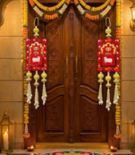 Lotus Cow Shubh Labh Hanging Toran for Main Door for Home Decor Hanging (Pack of 2)