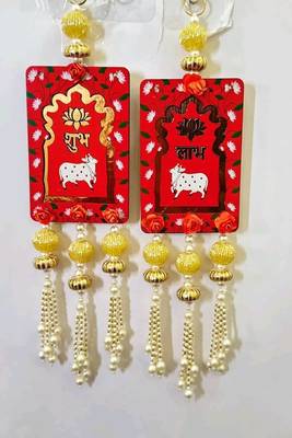 Lotus Cow Shubh Labh Hanging Toran for Main Door for Home Decor Hanging (Pack of 2) 2