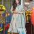 Cream floral printed silk blend fully flared anarkali suit