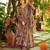 Purple floral printed silk blend fully flared anarkali suit