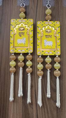 Lotus Cow Shubh Labh Hanging Toran for Main Door for Home Decor Hanging (Pack of 2) 1