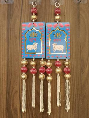 Lotus Cow Shubh Labh Door Hanging Toran for Home Diwali Decor Door Hanging (Pack of 2) 1