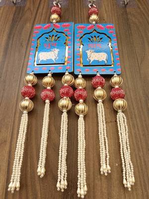 Lotus Cow Shubh Labh Door Hanging Toran for Home Diwali Decor Door Hanging (Pack of 2) 2