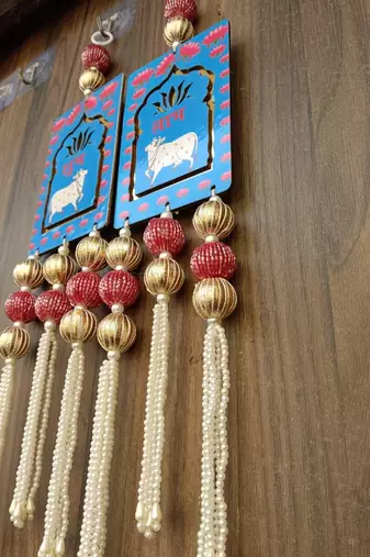 Lotus Cow Shubh Labh Door Hanging Toran for Home Diwali Decor Door Hanging (Pack of 2)