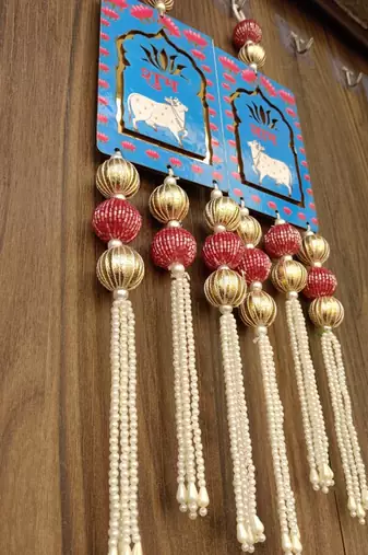 Lotus Cow Shubh Labh Door Hanging Toran for Home Diwali Decor Door Hanging (Pack of 2)
