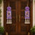 Handmade Purple Floral Pearl Beads Shubh Labh MDF Decorative Door Hanging (Pack of 2)