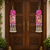 Handmade Pink Floral Pearl Beads Shubh Labh MDF Decorative Door Hanging (Pack of 2)
