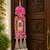Handmade Pink Floral Pearl Beads Shubh Labh MDF Decorative Door Hanging (Pack of 2)