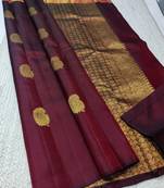 Maroon color art silk blend sarees with blouse