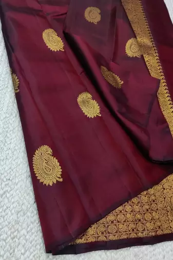 Maroon color art silk blend sarees with blouse