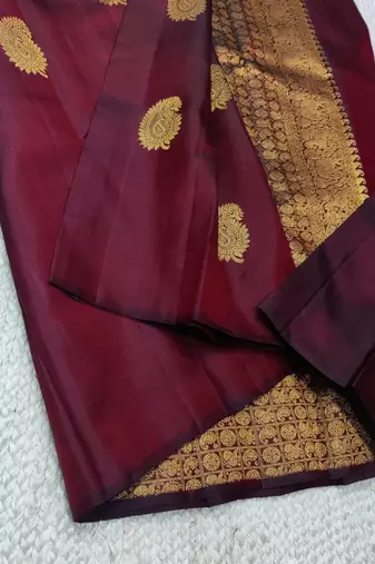 Maroon color art silk blend sarees with blouse