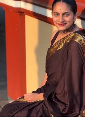 Coffee color art silk blend sarees with blouse 5