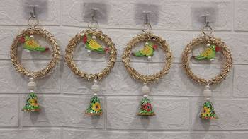 Gota Chakri Parrot String Wall Door Decoration for Home Décor Festival (Pack of 2) 1