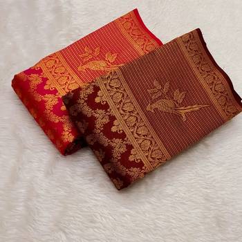 Maroon color art silk blend sarees with blouse 5
