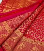 Red color art silk blend sarees with blouse