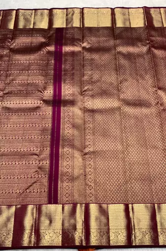Wine color art silk blend sarees with blouse