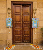 MDF Cow Shubh Labh Door Hanging Decor Door Hangings & All Festivals Hanging (Pack of 2) (Blue)