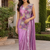 designer fendy silk blend embroidered ready to wear saree with stitched blouse