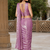 designer fendy silk blend embroidered ready to wear saree with stitched blouse