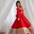 Designer red embroidered flared anarkali suit set with pant & embellished dupatta