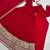 Designer red embroidered flared anarkali suit set with pant & embellished dupatta