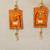 MDF Cow Shubh Labh Door Hanging | Diwali Decor Hanging Decor Door Hanging (Pack of 2) (Orange)