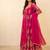 Fancy rani pink embroidered anarkali kurta pant dupatta set