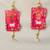 MDF Cow Shubh Labh Door Hanging | Diwali Decor Hanging Decor Hanging (Pack of 2) (Pink)