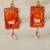MDF Cow Shubh Labh Door Hanging | Diwali Decor Door Hanging Festivals Decor Hanging (Pack of 2) (Red)
