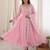 Readymade pink georgette anarkali long gown kurta with pant and cutwork dupatta | wedding & reception ethnic set