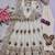 Women's cream embroidered anarkali gown kurti with pant & dupatta set