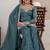 Teal green embroidered kurti with sharara & dupatta set for women